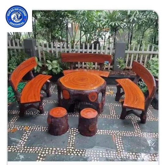 Ghế đá giả gỗ ngoài trời tại Bình Dương
