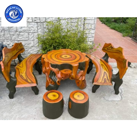 Ghế đá giả gỗ ngoài trời tại Bình Dương
