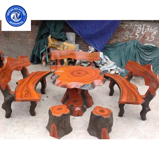 Ghế đá giả gỗ ngoài trời tại Bình Dương